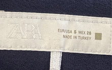 Load image into Gallery viewer, Zara Womens Blue Pleated Front Pockets Straight Leg Dress Pants Size Small