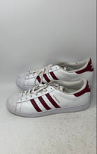 Load image into Gallery viewer, Adidas Mens Superstar Foundation BY3713 White Burgundy Sneaker Shoes Size 13