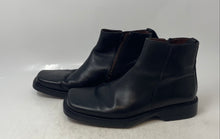 Load image into Gallery viewer, Calderone Mens Black Leather Square Toe Side Zipper Ankle Boots Size EUR 41