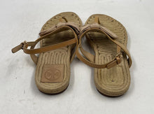 Load image into Gallery viewer, Authentic Tory Burch Womens Penny Beige Bow Flat Espadrille Sandals Size 8.5 M