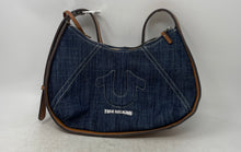 Load image into Gallery viewer, True Religion Womens Brown Denim Inner Pockets Shoulder Handbag