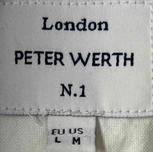 Load image into Gallery viewer, Peter Werth London Mens White Short Sleeve Collared Button-Up Shirt Size M