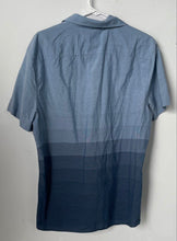 Load image into Gallery viewer, Perry Ellis Mens Blue Striped Print Cotton Short Sleeve Button-Up Shirt Size L/G