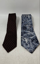 Load image into Gallery viewer, Pair Of All silk Mens Brown And Gray Printed Keeper Loop Adjustable Pointed Ties