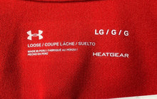 Load image into Gallery viewer, Under Armour Mens HeatGear Red Short Sleeve Loose Golf Polo Shirt Size Large