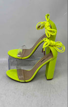 Load image into Gallery viewer, Fashion Nova Womens Lose It All Yellow Leather Ankle Strap Heels Size 8 1/2