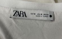 Load image into Gallery viewer, Zara Womens Off-White Round Neck Long Sleeve Pullover Blouse Top Size Medium