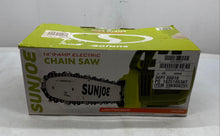 Load image into Gallery viewer, Sun Joe SWJ599E Small Green 14" Cutting Bar 9-Amp Electric Chainsaw Not Tested