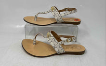 Load image into Gallery viewer, Calvin Klein Womens White Black Adjustable Strap Slingback Sandals Size 5.5