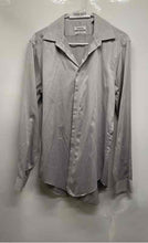 Load image into Gallery viewer, Calvin Klein Mens Gray Cotton Long Sleeve Slim Fit Dress Shirt Size 15 1/2 34-35