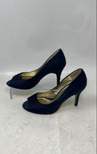 Load image into Gallery viewer, Adrianna Papell Womens Farrel Blue Leather Peep Toe Stiletto Pump Heels Sz 5.5M