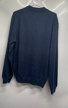 Load image into Gallery viewer, Toscano Italy Mens Blue Long Sleeve Round Neck Ribbed Hem Pullover Sweater Sz L