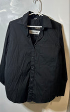 Load image into Gallery viewer, Express Womens Black Long Sleeve Collared Button-Up Shirt Size Medium