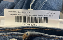 Load image into Gallery viewer, Express Womens Blue Denim Medium Wash Stretch Bootcut Leg Jeans Size 12/R W/ Tag