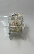 Load image into Gallery viewer, Vintage Miniature Pram White Victorian Style Metal Baby Buggy Doll Carriage