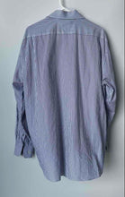 Load image into Gallery viewer, Tommy Hilfiger Mens Blue White Striped Long Sleeve Dress Shirt Size 16.5