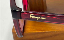 Load image into Gallery viewer, Authentic Salvatore Ferragamo Women's Burgundy Wine Glasses With Case