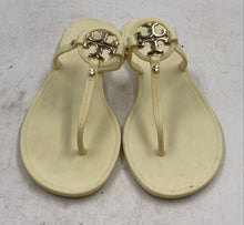 Load image into Gallery viewer, Authentic Tory Burch Womens Beige T-Strap Slip-On Flat Thong Sandals Size 5M