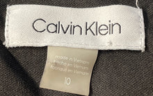 Load image into Gallery viewer, Calvin Klein Womens Black Gold Striped Back-Zip Evening A-Line Dress Size 10