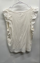 Load image into Gallery viewer, Old Navy Womens White Ribbed Short Flutter Sleeve Scoop Neck Blouse Top Size XXL