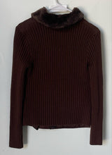 Load image into Gallery viewer, Carol Rose Womens Brown Long Sleeve Full-Zip Knitted Cardigan Sweater Size M