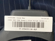 Load image into Gallery viewer, Jones New York Womens Blue Striped Long Sleeve One-Button Blazer Jacket Size 18