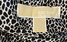 Load image into Gallery viewer, Michael Kors Womens Black White Printed Sleeveless Ruffle Mini Dress Size XL