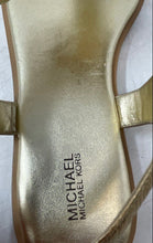 Load image into Gallery viewer, Michael Kors Womens Lolita Gold Metallic Leather Tassel Thong Sandals Size 11M