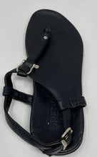Load image into Gallery viewer, Sperry Top-Sider Womens Black Leather Adjustable Strap Thong Sandals Size 6