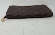 Load image into Gallery viewer, Aldo Womens Brown Geometric Monogram Faux Leather Zip-Around Wallet With Box
