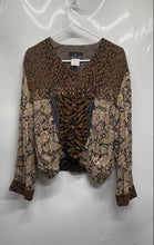 Load image into Gallery viewer, Carole Little Womens Multicolor Printed Long Sleeve Button Front Blouse Top Sz 6