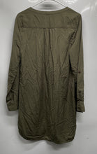 Load image into Gallery viewer, Express Womens Green Long Sleeve Pockets Henley Neck Tunic Dress Size M