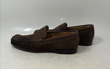 Load image into Gallery viewer, Unbranded Mens Brown Leather Square Toe Slip-On Penny Loafer Shoes Size 11