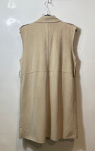 Load image into Gallery viewer, Zara Womens Beige Sleeveless Collared Pocket Single Button Vest Size Large
