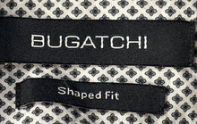 Load image into Gallery viewer, Bugatchi Mens White Black Long Sleeve Collared Shaped Fit Button-Up Shirt Size M