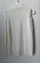 Load image into Gallery viewer, Michael Kors Womens White Knitted Mock Neck Cold Shoulder Blouse Top Size S