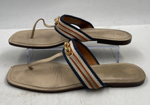 Load image into Gallery viewer, Authentic Tory Burch Womens Beige Slip-On Flat Thong Sandals Size 10M Damaged