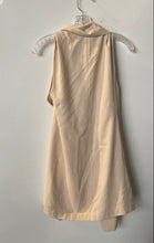 Load image into Gallery viewer, Club Monaco Womens Beige Silk Sleeveless Shawl Collar Cardigan Sweater Size XS