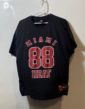 Load image into Gallery viewer, NBA Womens Black Short Sleeve Glittered Miami Heat #88 Basketball T-Shirt Size L
