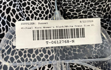 Load image into Gallery viewer, Michael Kors Womens Black White Printed Sleeveless Ruffle Mini Dress Size XL