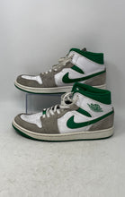 Load image into Gallery viewer, Nike Mens Air Jordan 1 Mid SE White Green Gray Sneaker Shoes Size 11.5