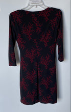 Load image into Gallery viewer, Lauren Ralph Lauren Womens Black Red Floral 3/4 Sleeve Ruched Wrap Dress Size 6P