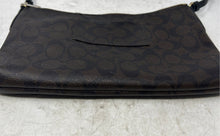 Load image into Gallery viewer, Coach Womens Brown Signature Print Leather Adjustable Strap Zipper Crossbody Bag