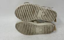 Load image into Gallery viewer, Michael Kors Girls Brandy White Gold Monogram Studded Gladiator Sandals Size 7