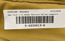 Load image into Gallery viewer, New York & Company Womens Mustard Yellow Long Sleeve One-Piece Jumpsuit Size L