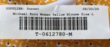 Load image into Gallery viewer, Michael Kors Womens Yellow Floral Print 3/4 Sleeve Blouse Top Size Large