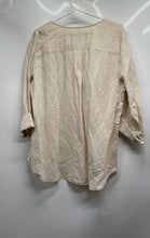 Load image into Gallery viewer, Talbots Womens Beige Roll Tab Long Sleeve Button-Up Shirt Size L With Tag