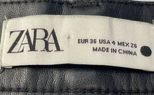 Load image into Gallery viewer, Zara Womens Black Flat Front Pockets Straight Leg Trouser Pants Size 4
