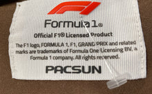 Load image into Gallery viewer, Pacsun Mens Brown Khaki Formula 1 Short Sleeve Embroidered Zip-Up Shirt No Size