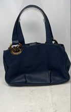 Load image into Gallery viewer, Michael Kors Womens Fulton East West Blue Leather Double Handle Tote Handbag